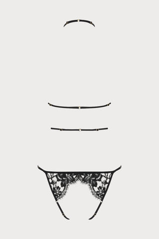 Coco de Mer Aphrodite Open Playsuit Black