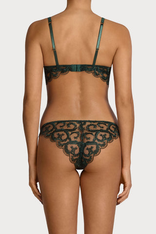 Coco de Mer Arletta Longline Half Cup Bra Emerald