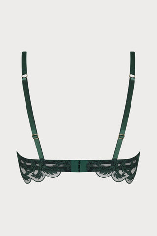 Coco de Mer Arletta Longline Half Cup Bra Emerald