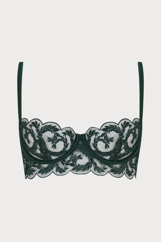 Coco de Mer Arletta Longline Half Cup Bra Emerald