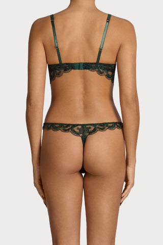 Coco de Mer Arletta Skirted Thong Emerald