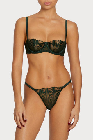 Coco de Mer Athena Balcony Bra Deep Green