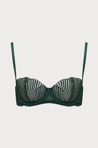 Coco de Mer Athena Balcony Bra Deep Green