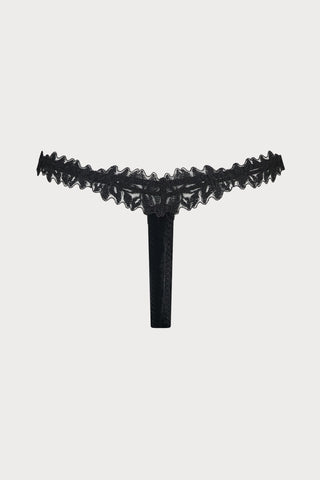Coco de Mer Irena Skirted Thong Onyx Black