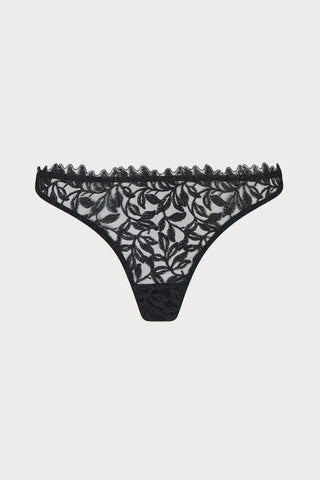 Coco de Mer Irena Skirted Thong Onyx Black