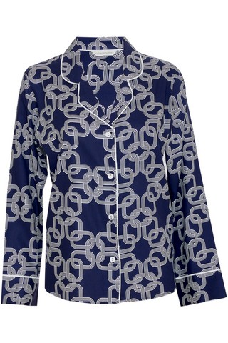 Cyberjammies Avery Chain Print Pyjama Top Navy