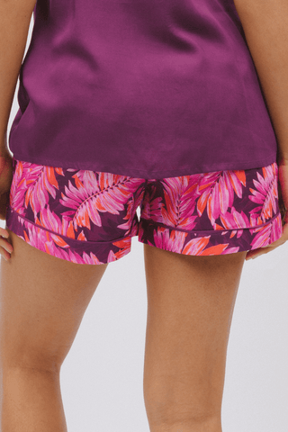 Cyberjammies Carina Palm Leaf Print Shorts Magenta Mix