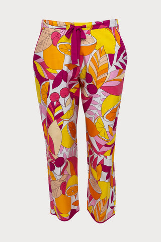 Emmi Fruit Print Cropped Pyjama Pants, Size UK 10
