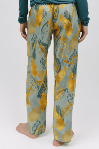 Cyberjammies Hannah Leaf Print Pyjama Pants Sage Green Mix