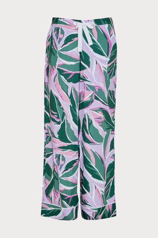 Lexi Leaf Print Wide Leg Pyjama Bottoms