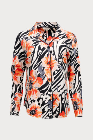 Nicole Animal Floral Print Long Sleeve Pyjama Top