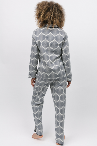 Cyberjammies Nicole Geo Print Long Sleeve Pyjama Top Cream Mix