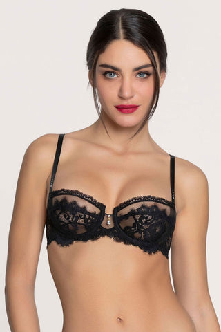 Lise Charmel Black Lace Demi Bra | Luxury French Lingerie