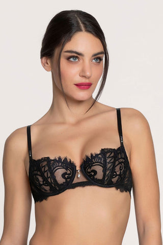 Lise Charmel Black Demi Cup Underwired Bra | French Lace Lingerie