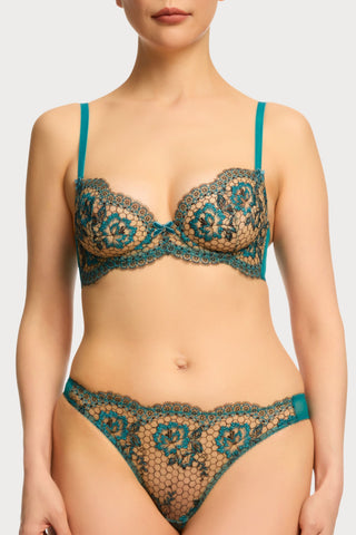 Dita Von Teese Evelina Lurex Underwire Bra Peacock