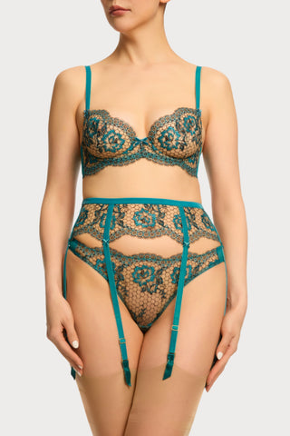Dita Von Teese Evelina Lurex Underwire Bra Peacock