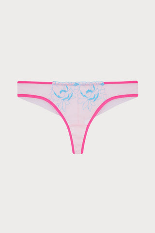 Audrey Floral Embroidery Knicker in Light Pink