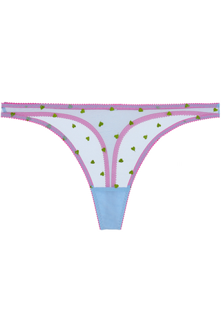 Dora Larsen Betty Heart Embroidery Thong - Sheer Knickers