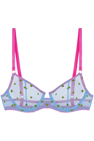Dora Larsen Betty Heart Embroidery Underwire Bra - Sheer Bras