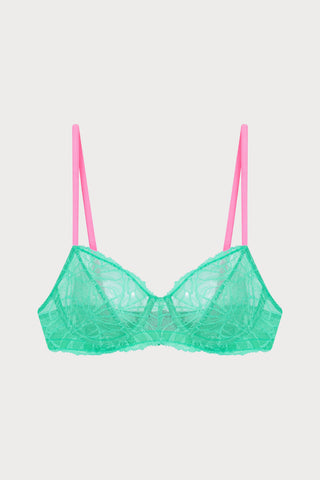 Eden Graphic Lace Underwire Bra Green