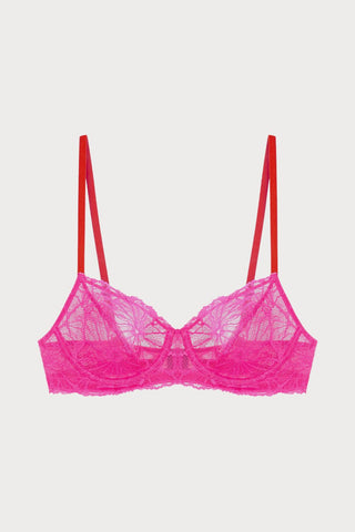 Flora Graphic Lace Underwire Bra Pink