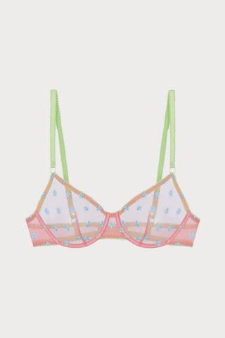 Jaime Embroidered Underwire Bra Pink