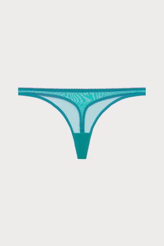 Jean Tulle Thong in Bright Green