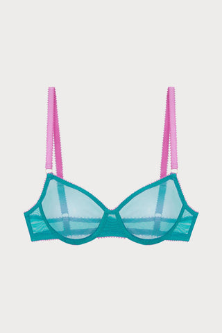 Jean Tulle Underwire Bra in Bright Green