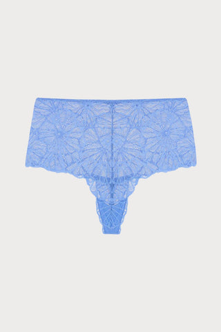Lena Graphic Lace High Waist Knicker Blue