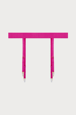Luna Suspender Belt in Bright Pink