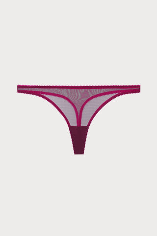 Luna Tulle Thong in Wine