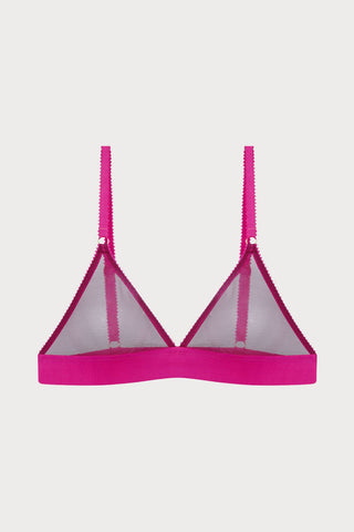 Luna Tulle Triangle Bra in Wine