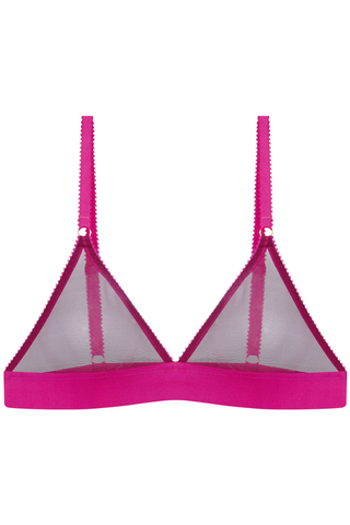 Luna Tulle Triangle Bra in Wine
