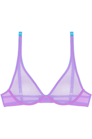 Dora Larsen Pippa Purple Tulle Plunge Bra - Sheer Bras