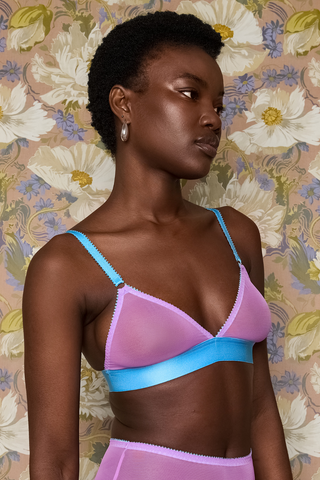 Dora Larsen Pippa Purple Tulle Wireless Triangle Bra - Soft Cup Bra