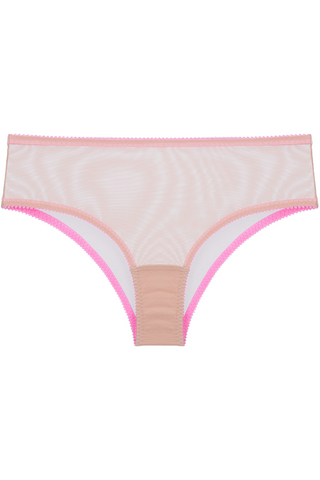 Dora Larsen Polly Beige Tulle High Waist Knicker - Sheer Knickers