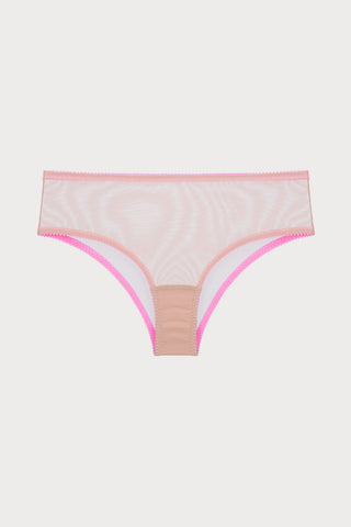 Polly Tulle High Waist Knicker in Beige