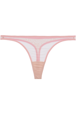 Dora Larsen Polly Beige Tulle Thong - Sheer Knickers