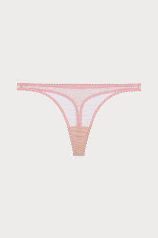 Polly Tulle Thong in Beige