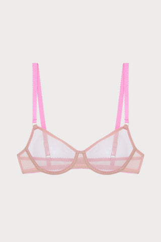 Polly Tulle Underwire Bra in Beige