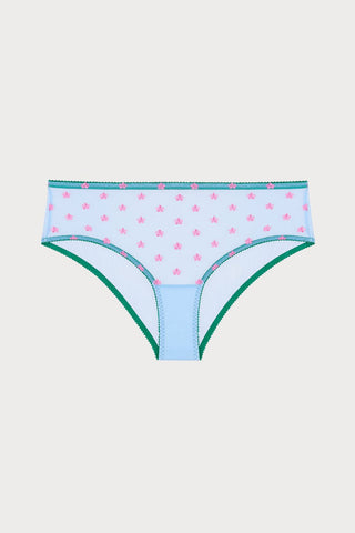 Sage Embroidered High Waist Knicker Blue