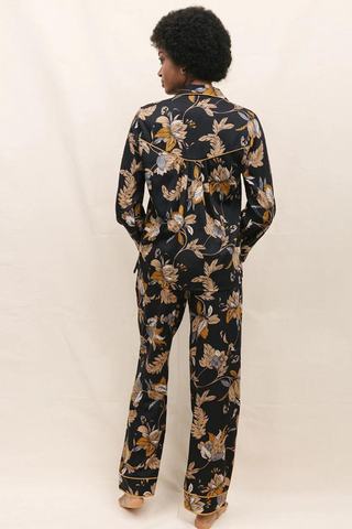 Fable & Eve Brixton Floral Print Pyjama Set Black