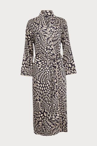 Carnaby Pebble Print Long Dressing Gown, Size UK 8