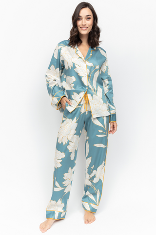 Fable & Eve Greenwich Floral Print Pyjama Set Blue