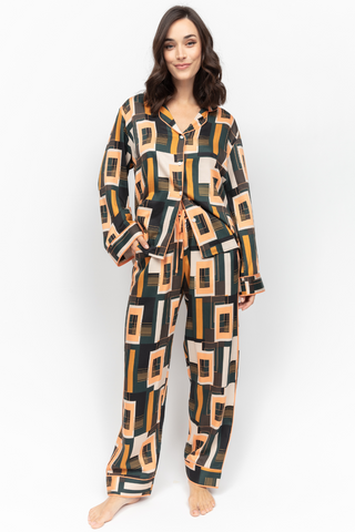 Fable & Eve Hackney Tile Print Pyjama Set Black