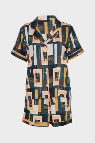 Hackney Tile Print Shorty Pyjama Set