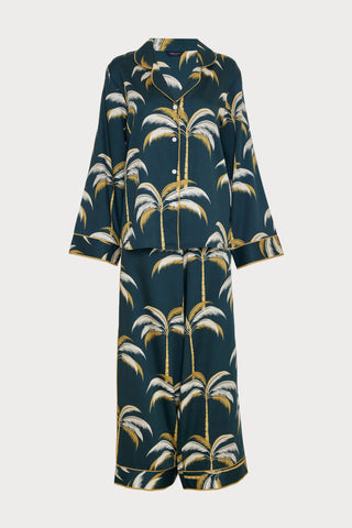 Pimlico Palm Print Long Dressing Gown