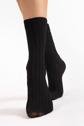 FiORE Basico Black Striped Socks 40 Denier