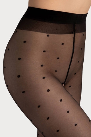 FiORE Bold Dream Polka Dot Crotchless Tights 20 Denier