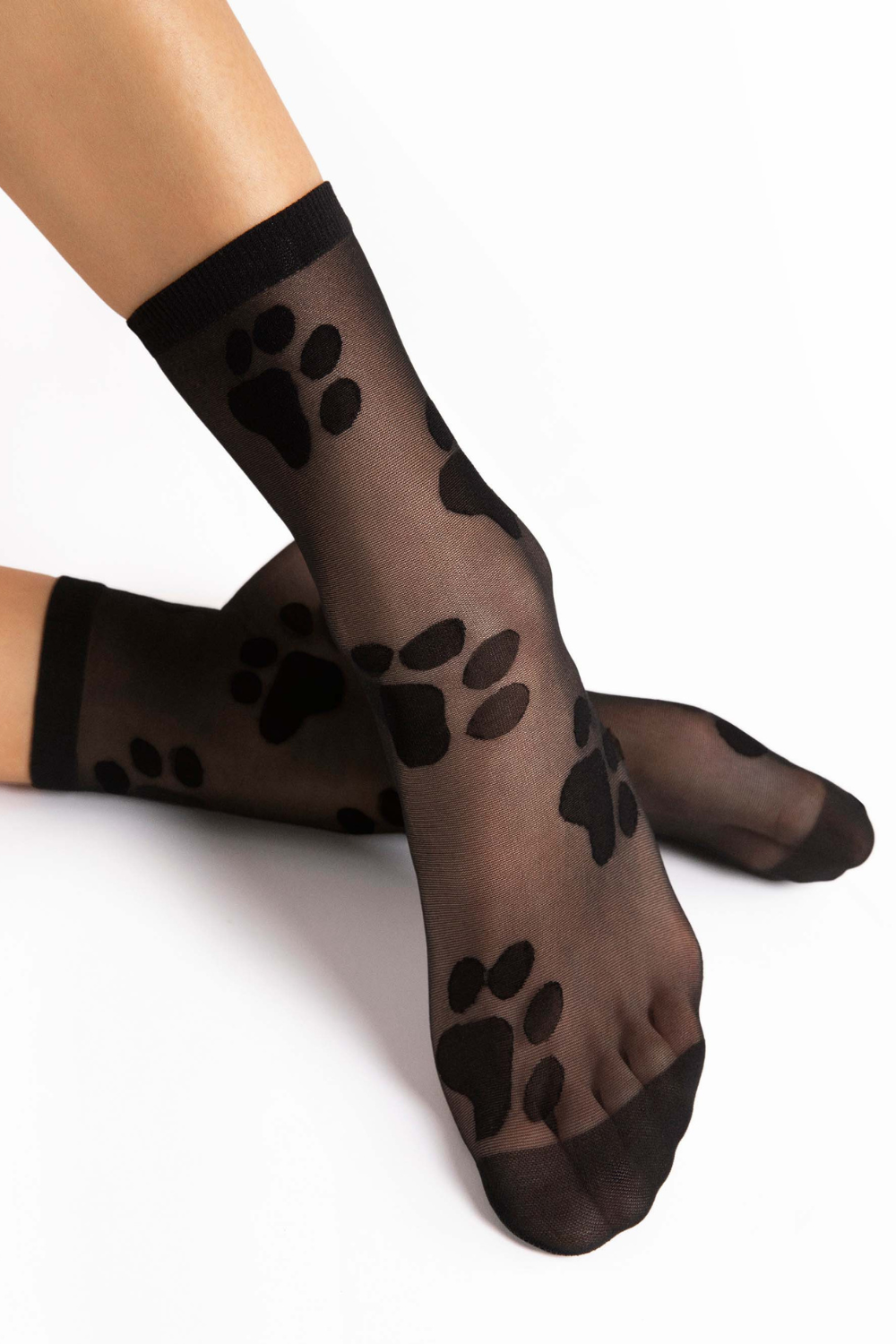 FiORE Pawpaw Black Animal Paw Pattern Socks 20 Denier – Naughty Knickers